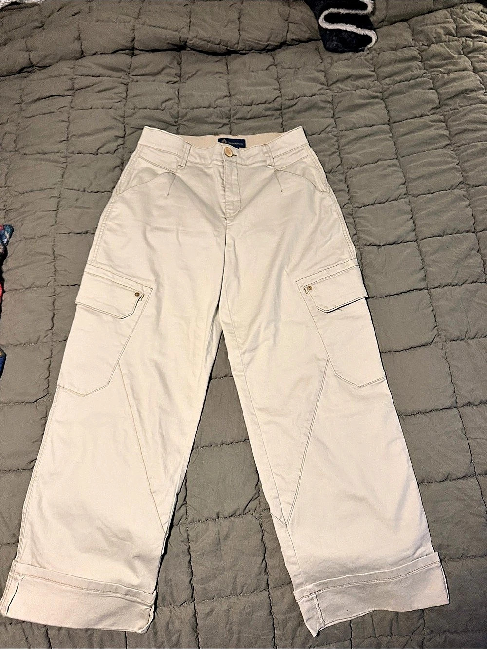 Democracy "Ab"solution Wide Leg Cargo Pants White Size 10
